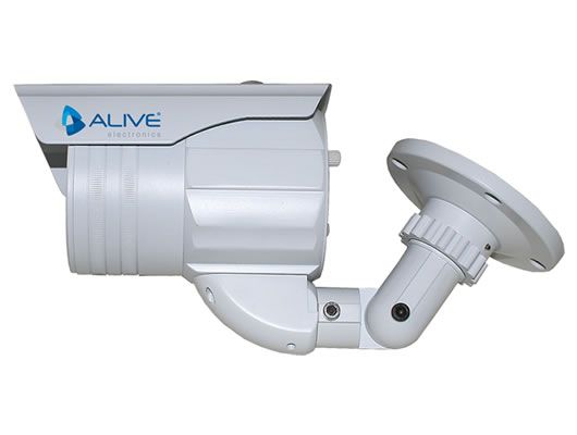Vista Lateral - Câmera Infrared CCD 1/3´´ Sony 420 linhas 0 lux Lente varifocal 9~22mm - AL-CIR360