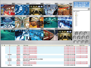 GV-Center V2 Pro pode controlar 500 sistemas GV e receber 800 imagens de vídeo por uma tela de monitoramento
